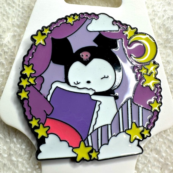 Sanrio KUROMI SLEEPING Enamel Pin Metal Brooch - Picture 2 of 3
